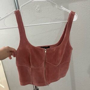 Pink cropped top